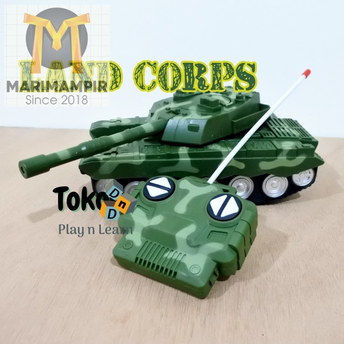 Marimampir Mainan Anak RC Land Corps Remote Control Mobil Lapis Baja Tank Militer