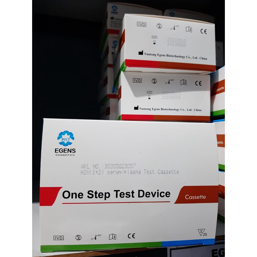 Alat Test HIV 1/2 Cassette Egens 25 Test Murah