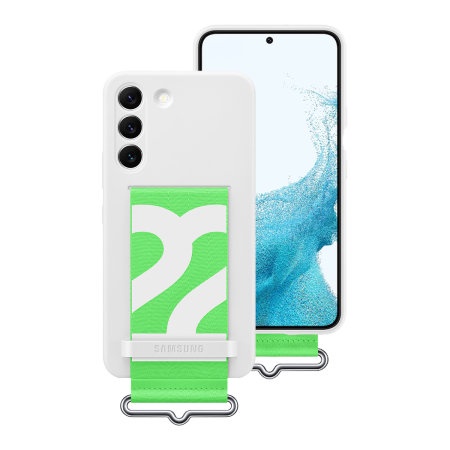 Silicon Cover With Strap Samsung Galaxy S22 Plus Original - White
