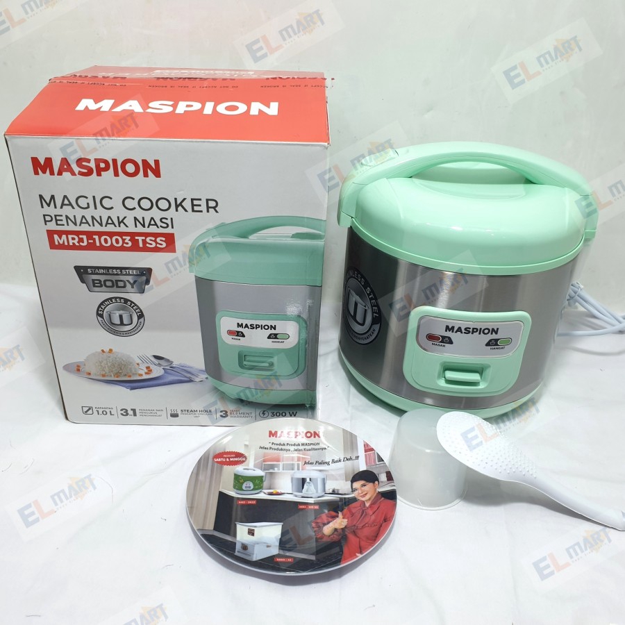 Maspion Magic Com Mini 1 Liter MRJ 1003 TSS - 1003TSS Stainless 1L original