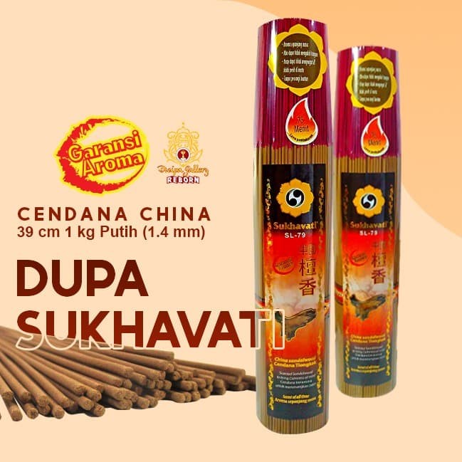 Dupa/Hio Wangi Harum Sukhavati Cendana China 39 cm 1 kg Putih (1.4 mm)