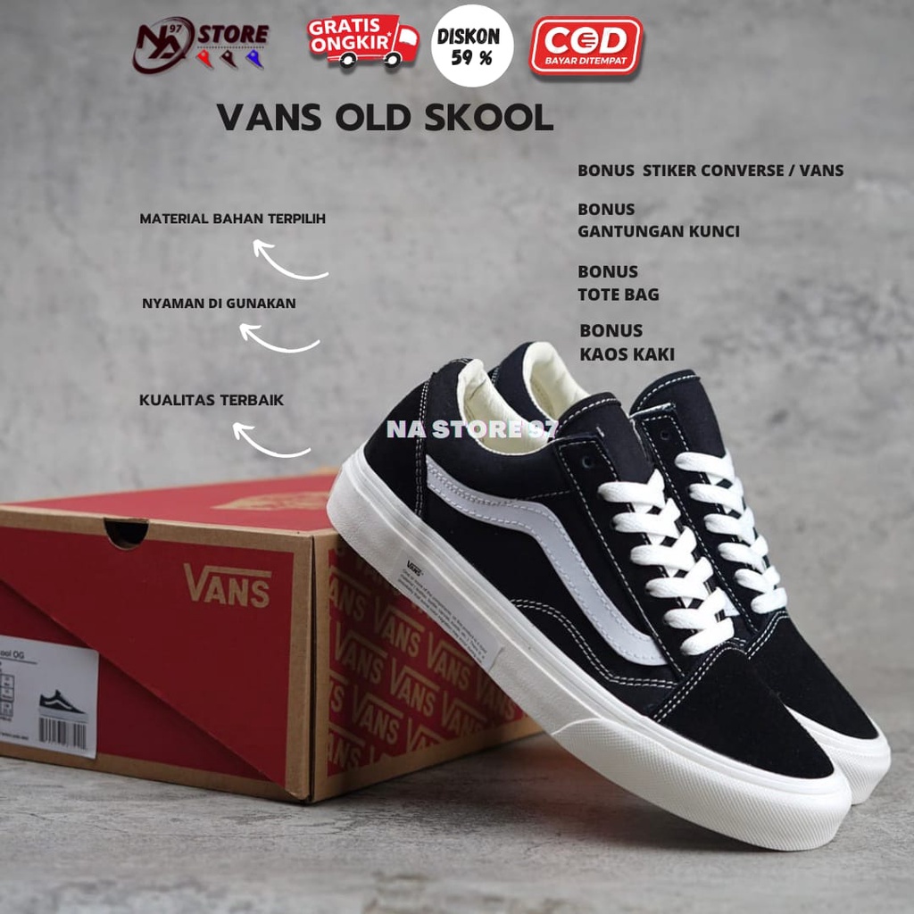 Sepatu Vans Old Skool Black White Classic Premium Quality