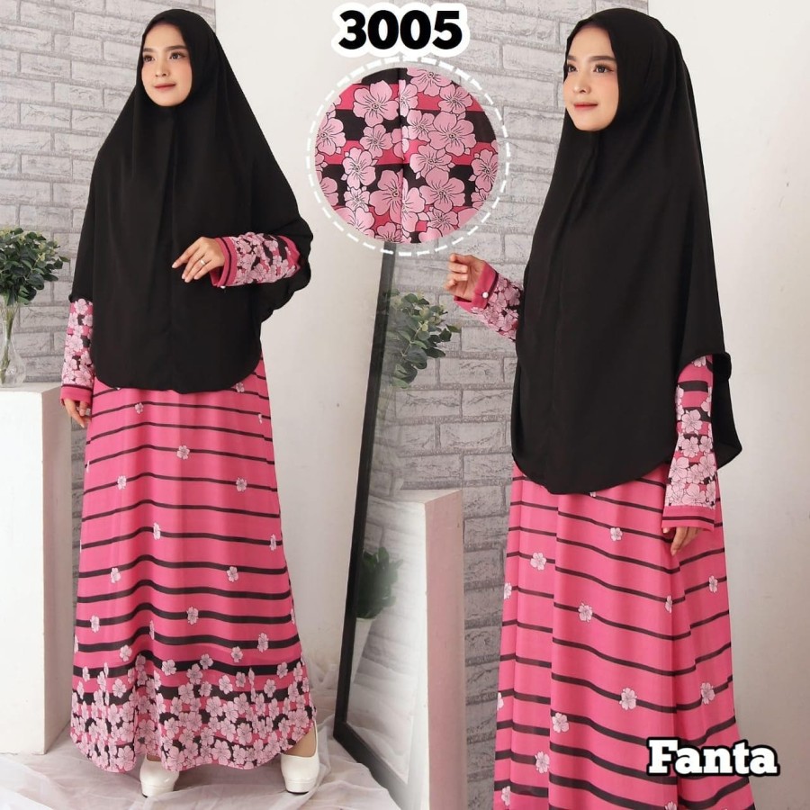 Gamis Terbaru 2023 Lebaran Wanita 3005 Motif Kembang Premium Viral Terbaru Cewek Perempuan Best Sell