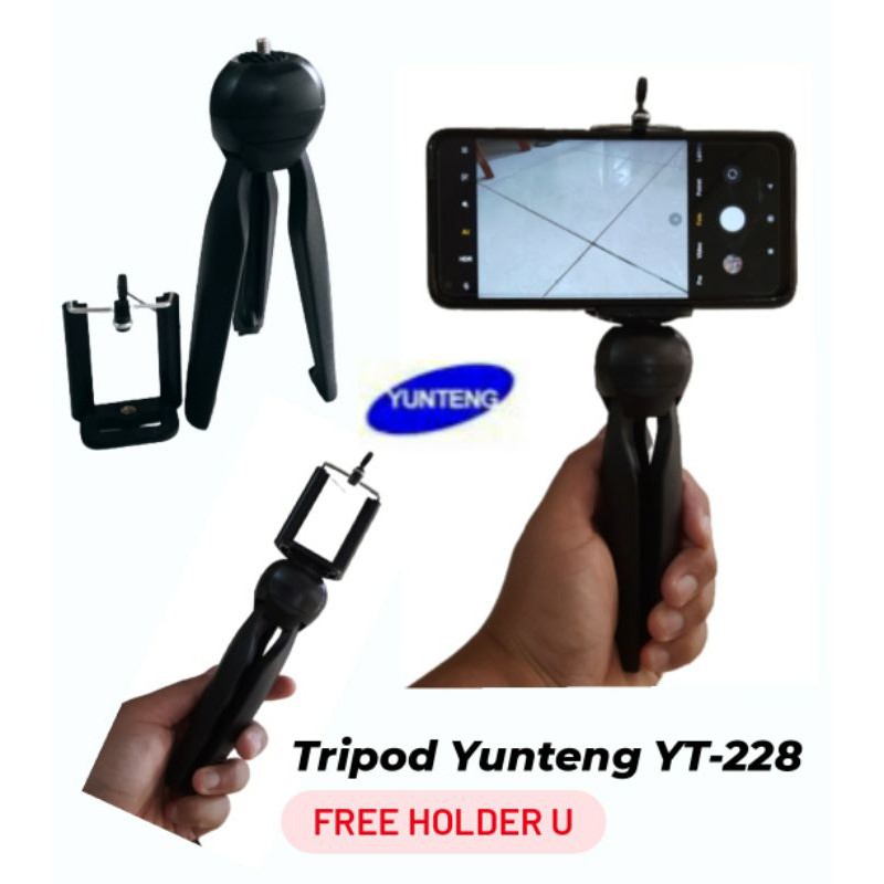 TRIPOD MINI YUNTENG YT-228 TRIPOD MINI PORTABLE TRIPOD KAMERA TRIPOD HANDPHONE