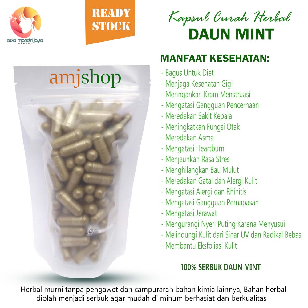 Kapsul curah herbal daun mint kapsul herbal diet