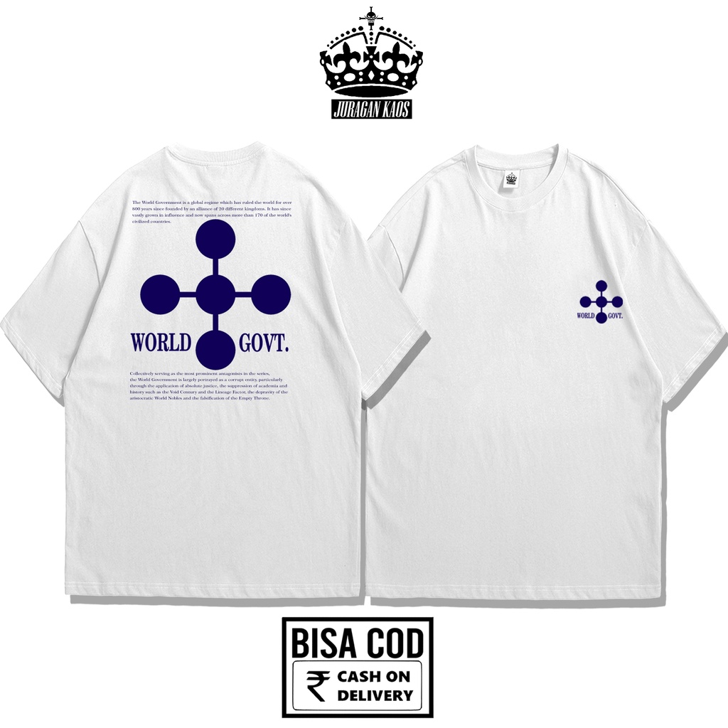 Jual Kaos One Piece THE WORLD GOVERNMENT Original Kaos Anime One Piece