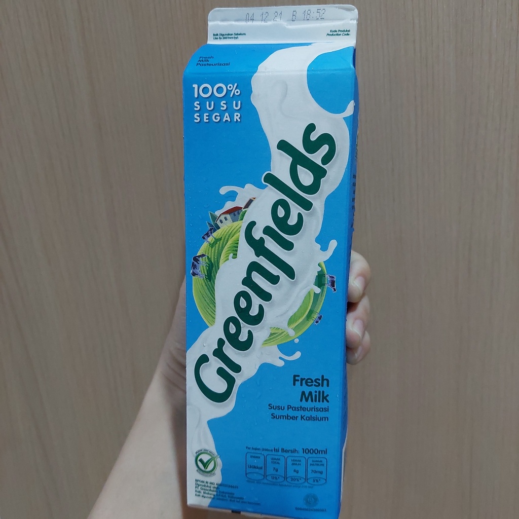 Jual Susu Fresh Milk Greenfield 1 Liter / 1000 ml Full Cream | Shopee ...