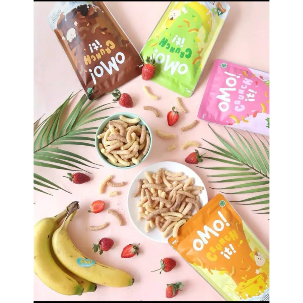 Omo crunch it chocolate coklat cheese keju banana strawberry corn omo pinkfong baby shark omo unicorn roll omo sweet bites m