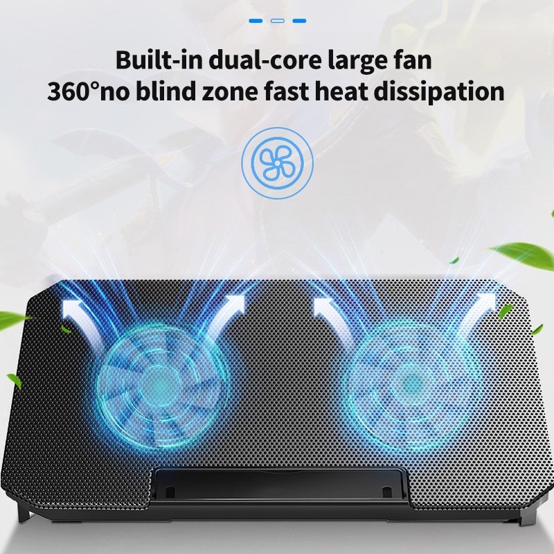 SH8 Cooling Pad Laptop Kipas Fan Pendingin Laptop Portable 6 Fan LED Silent Noise ICE COOREL Cooling Pad Laptop 6 Fan K6