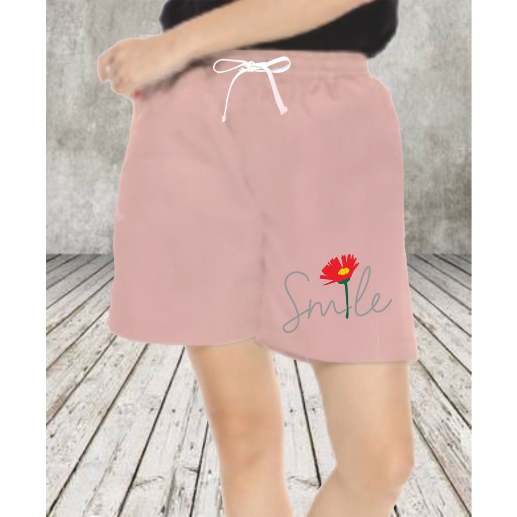 Celana Pendek Wanita SMILE/ Hot pants Katun Motif Kekinian Dewasa &amp; Remaja