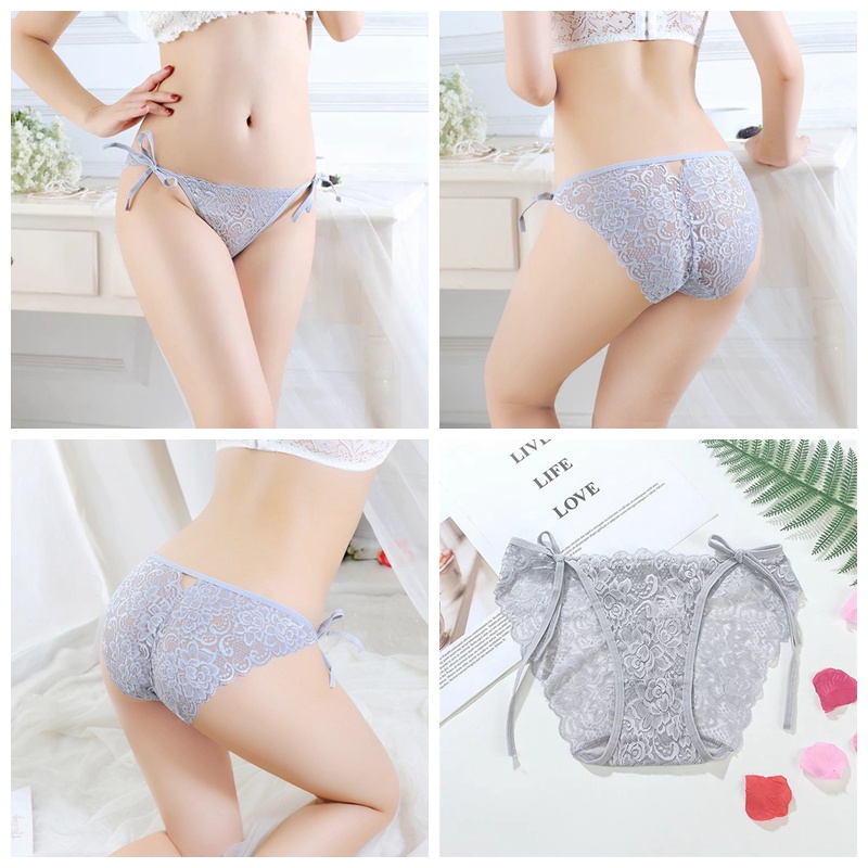 Celana Dalam Brief Wanita Renda G String Seksi Cd Berongga Pinggang Rendah Celana Lace ukuran Besar 3C221