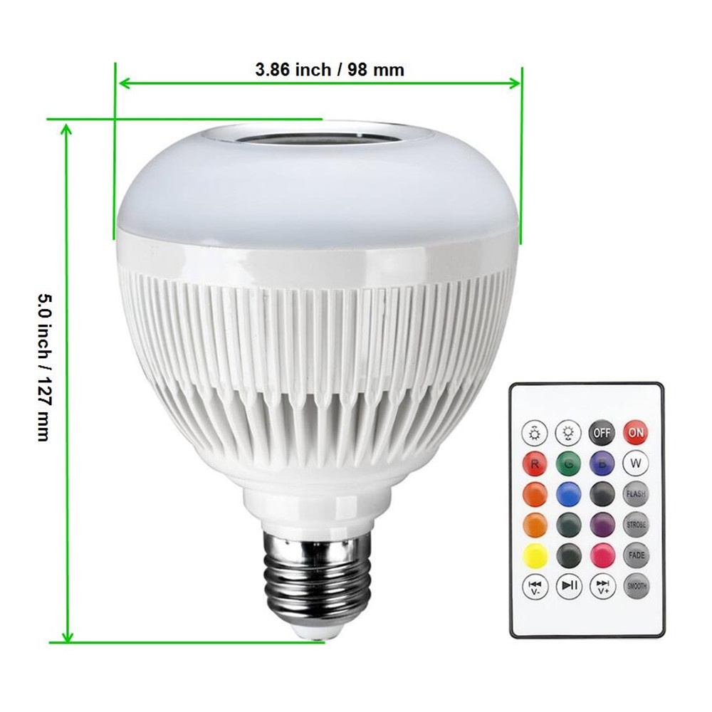 Lampu Bohlam LED RGB E27 6W with Bluetooth Speaker - White