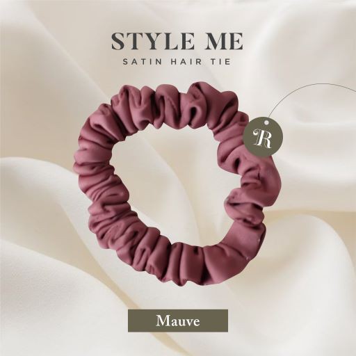 Scrunchies Premium Satin Silk MINI The Rituale | Ikat Rambut Kuncir Hijab Cepol | Anti Rontok Pusing-Mauve