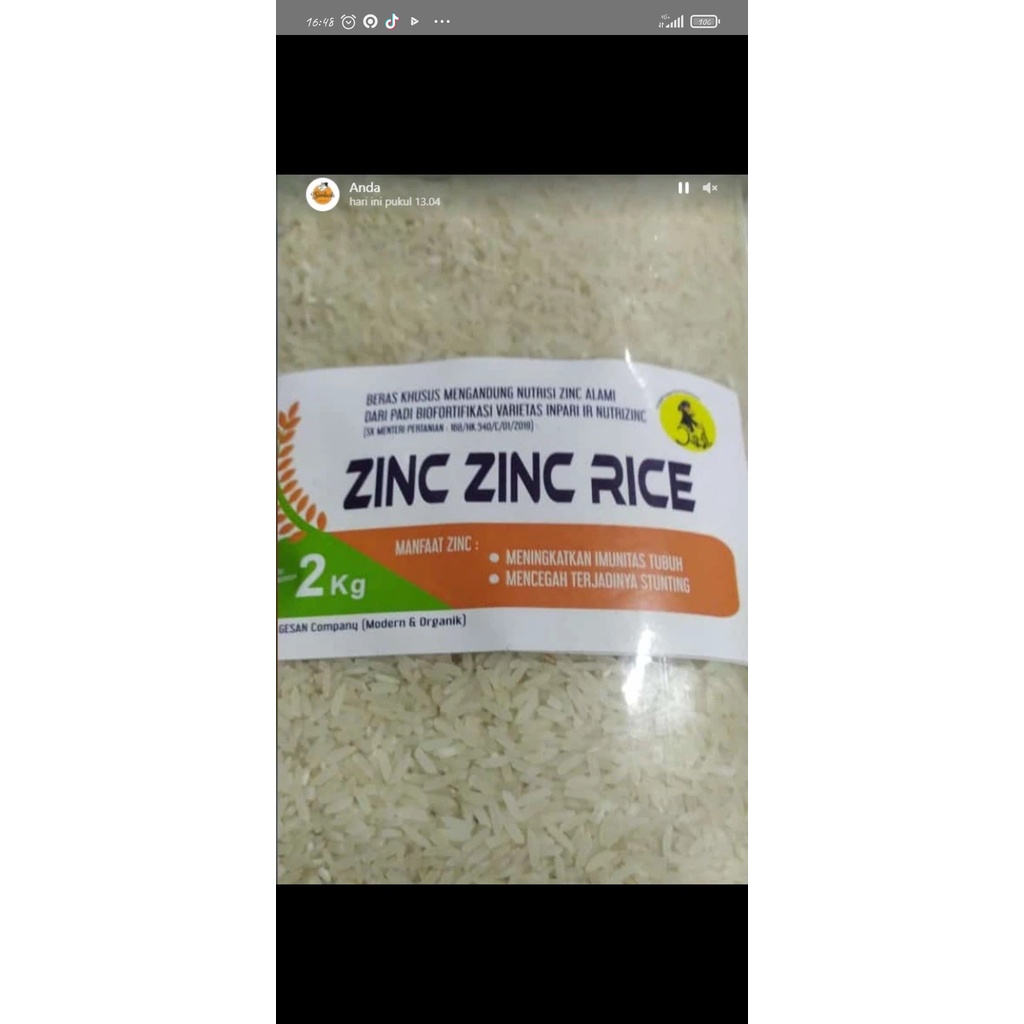 

Beras Nutri Zinc Kemasan 2Kg