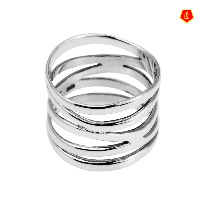 [Ready Stock]925 Silver Hollow Ring Creative Simple Personality