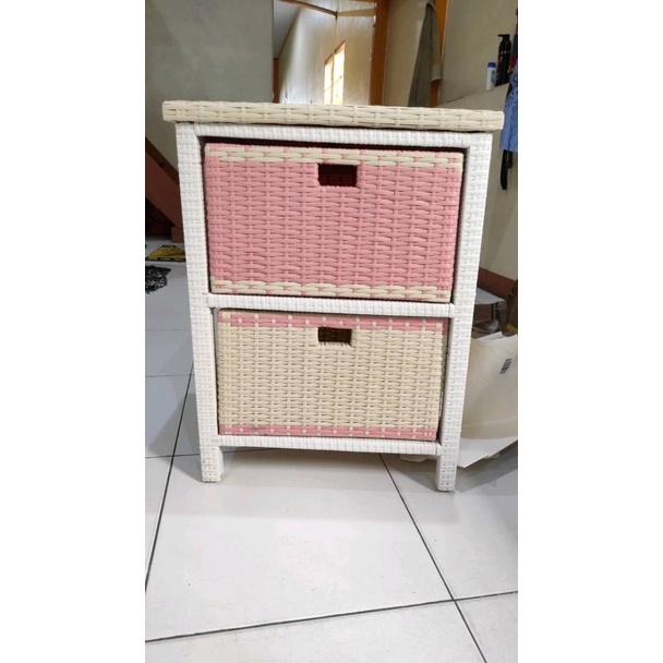 MURAH LEMARI LACI ROTAN 2 LACI