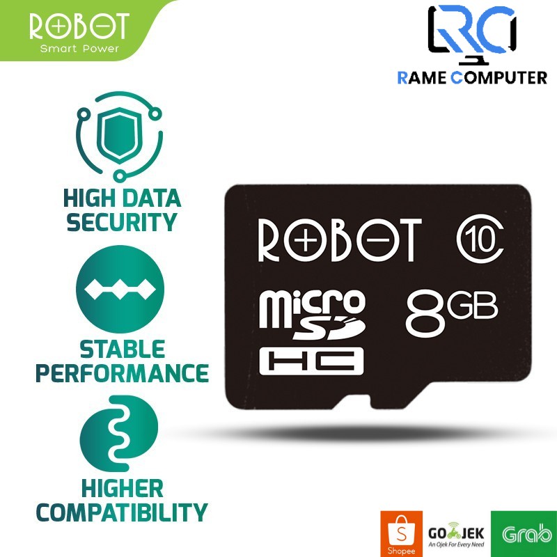 Micro SD ROBOT TF 8GB / 16GB Memory Card Kartu Memori HP Original Class 10