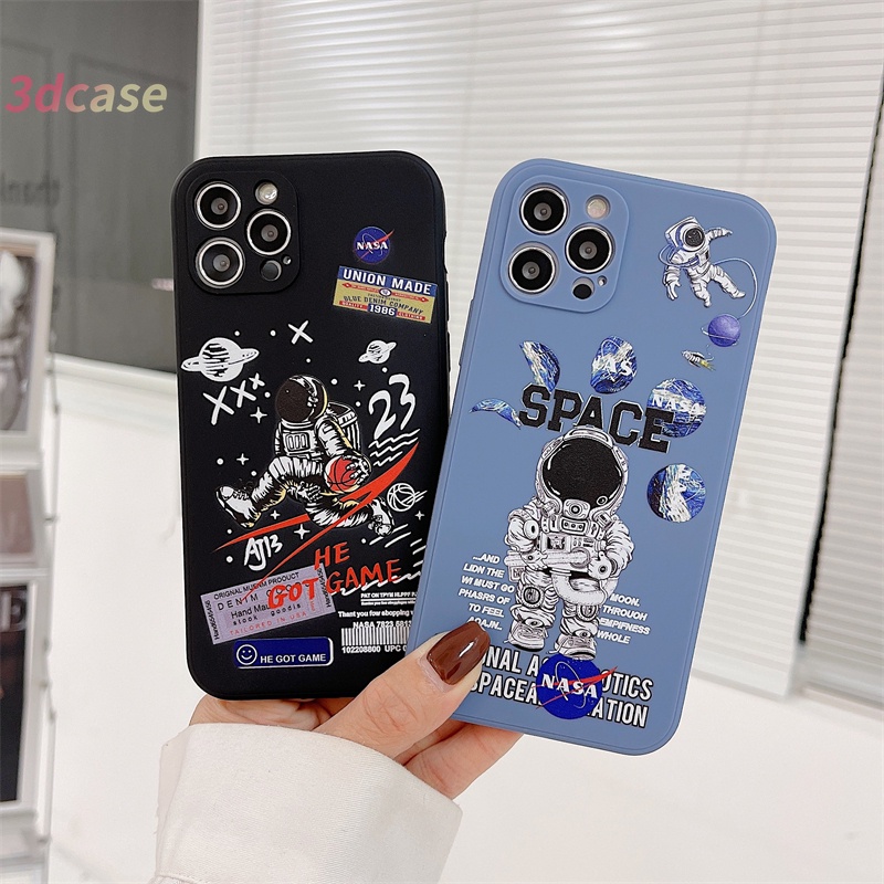 Case Xiaomi Redmi POCO C3 X3 NFC X3 PRO M3 Redmi 9 9C NFC 9A 9i 9T 9AT 9 PRO Power 10X POCO M2 PRO Redmi Note 9 8 10 10S 9 PRO MAX 9S A16 A7 A5S A15 VIVO Y12 Y20 Astronaut NASA Pattern Camera Lens Protection Soft TPU Case