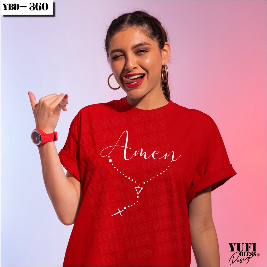 T Shirt/Kaos Rohani Kristen Katolik Rosario Amen