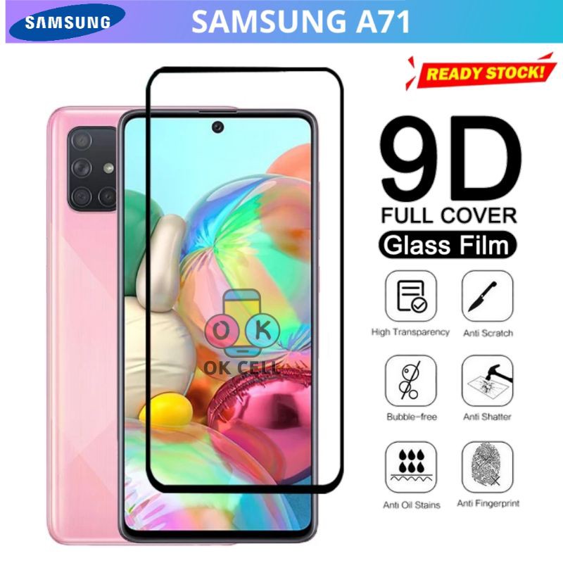 Tempered Glass 9D.5D Full Layar TG Anti Gores Kaca Samsung A71 Guard Screen Protector Premium