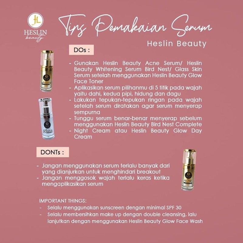 (PROMO) SERUM HESLIN BEAUTY ACNE SERUM TERVIRAL ORIGINAL 100% BPOM FREE GIFT