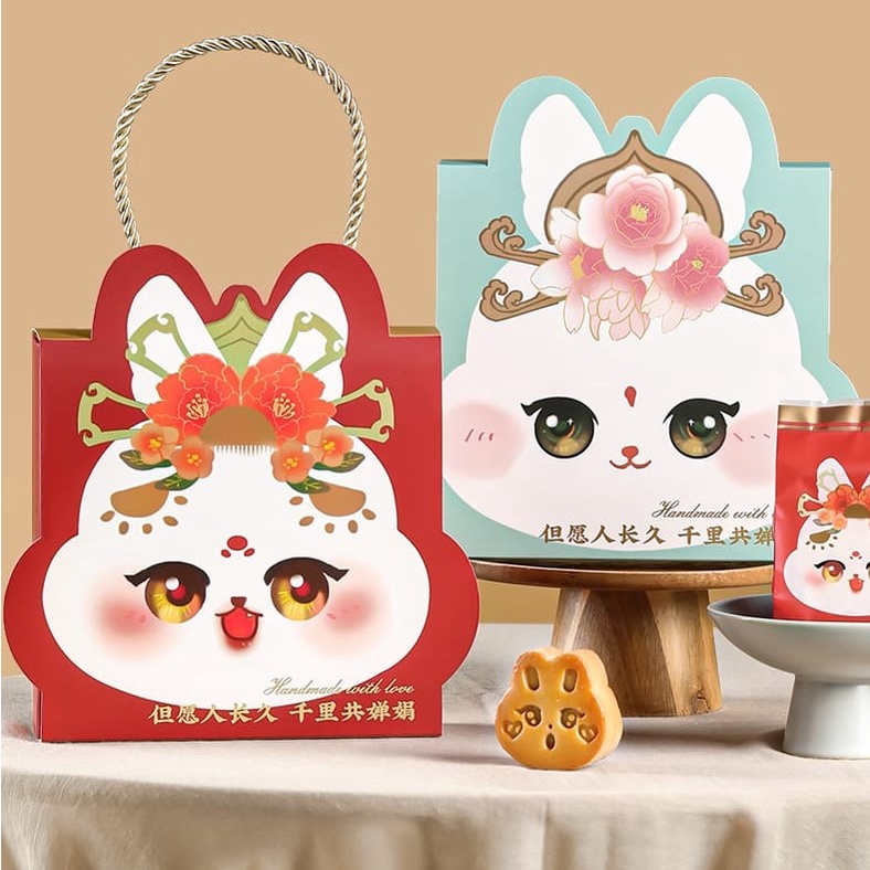 Box Dus Mooncake Kotak Kue Bulan Sekat 4 Mooncake 50 - 80gr