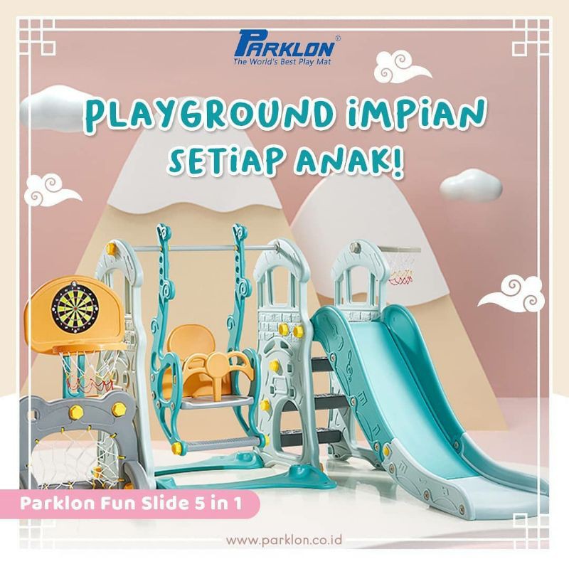 Perosotan luncuran anak dan ayunan Parklon Fun Slide 5 in 1