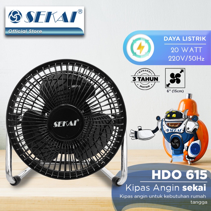 SEKAI Desk/Floor Fan 6 inch HDO615S Kipas Angin Meja Lantai HDO 615 S