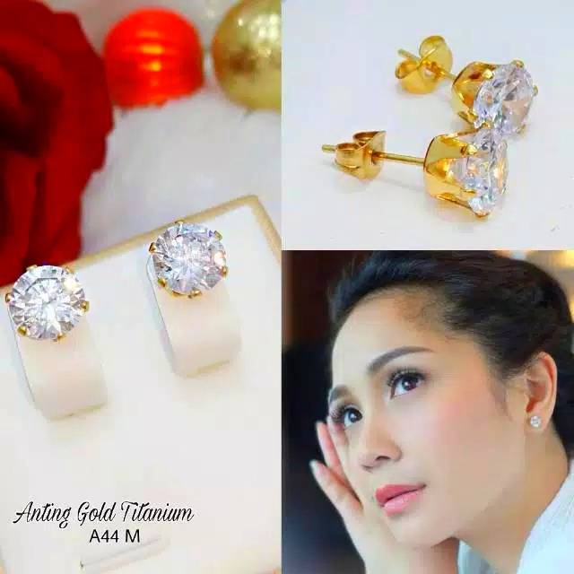 Anting Titanium Wanita Anti Karat Gold A44M nagita