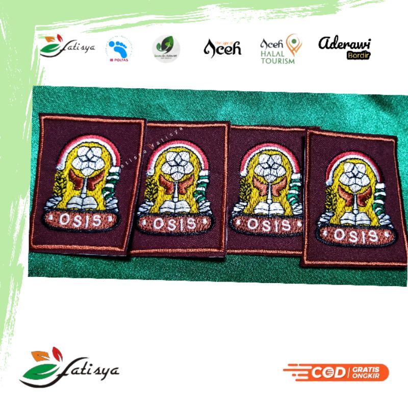 osis sma bordir / badge osis sekolah bordir / perlengkapan baju sekolah