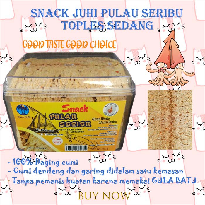 

Makanan Ringan Juhi Snack Juhi Pulau Seribu Toples Sedang cemilan cumi kering