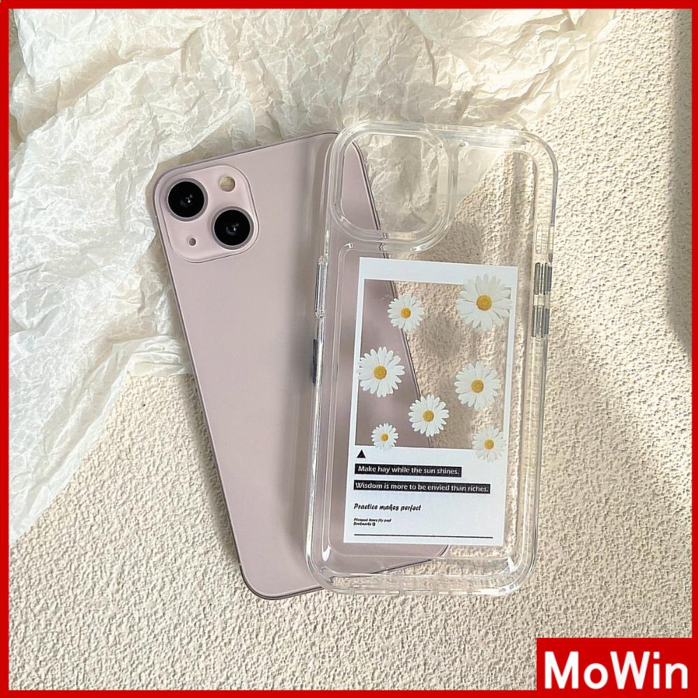 iPhone Case Silicone Soft Case Clear Case Shockproof Camera Protection Metal Button Daisy Flower Compatible For iPhone 11 iPhone 13 Pro Max iPhone 12 Pro Max iPhone 7 Plus  xr