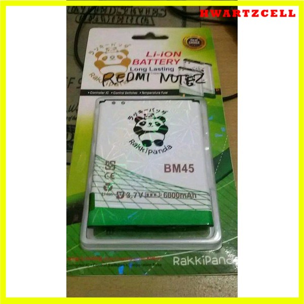 Baterai Batre Batrai Rakki Panda Xiaomi Redmi Note 2 BM 45 Xiaomi Redmi Note2 BM45 Double Power Berg