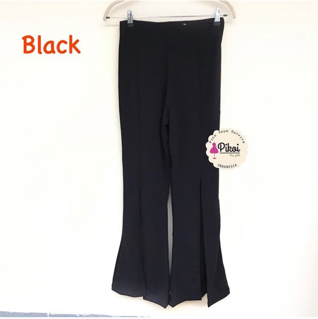 Celana highwaist hitam cewek murah / celana scuba murah / celana bell bottom mura / celana slit 1941