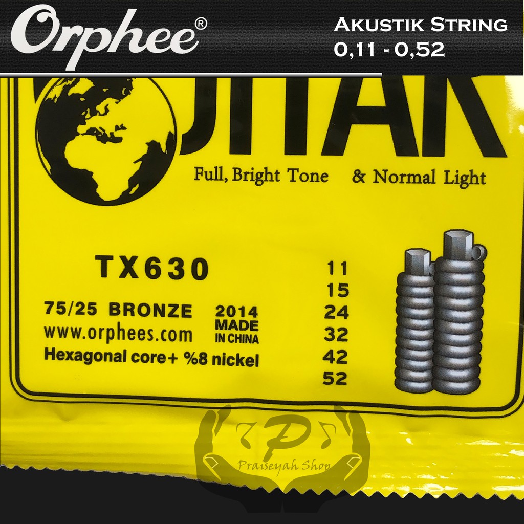 Senar Gitar Akustik String 0,11 Orphee TX 630 Original TX630 Set