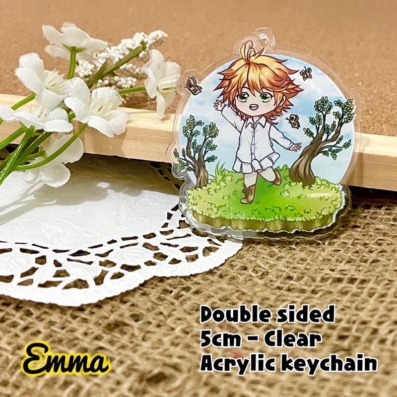 Gantungan kunci yakusoku no neverland the promised neverland emma ray norman anime keychains