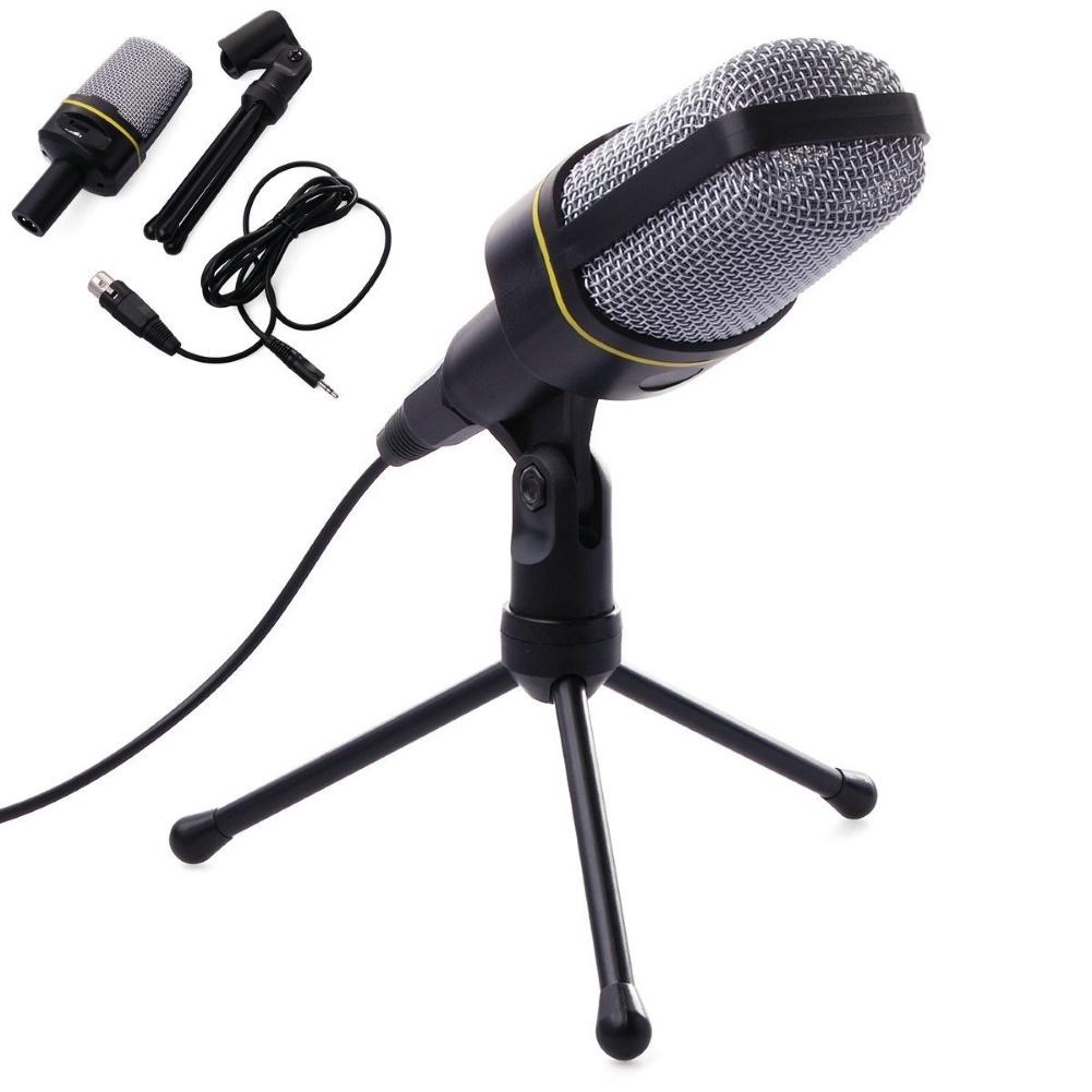 Professional Microphone Jack 3.5mm pas di HP untuk Live plus tripod, bikin konten Youtube / Smule / Karaoke / TaffSTUDIO Mikrofon Kondenser Studio dengan Stand - SF-666 Warna Hitam / karaoke microphone /  microphone HP