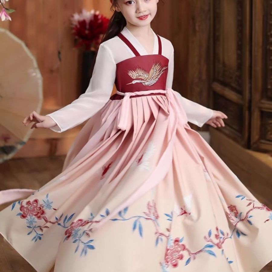 Spring and summer children's Hanfu girl's Chinese Ancient Costume Fairy ancient costume Ru skirt gir