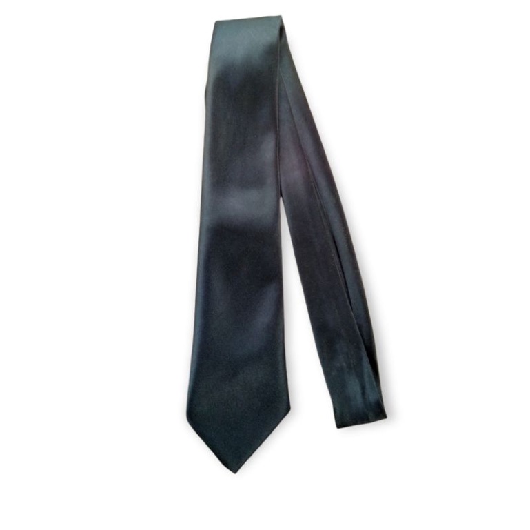 Dasi Hitam Panjang Polos | Premium Ikat Manual Tebal Dewasa