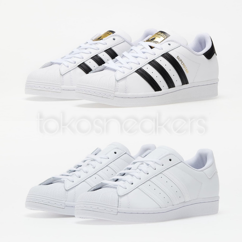 Sepatu Adidas Superstar Foundation Pack - Black White (Free Box)