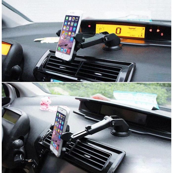 Penjepit HP dimobil (car Phone holder HP dashboard mobil long neck robot remax) - CHD