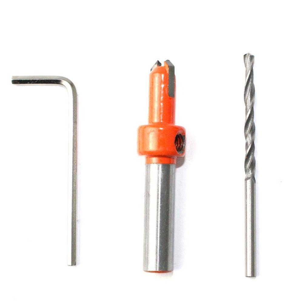 Solighter Countersink Bor Tungsten Carbide Tip Dengan Hex Key Cutter Alat Listrik Router Bit Drilling Round Chamfering