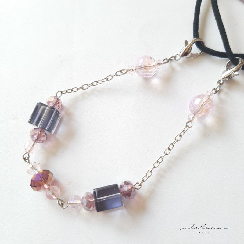 Konektor Masker Konektor Masker Hijab Konektor Masker Kristal Konektor masker kristal manik ungu tua