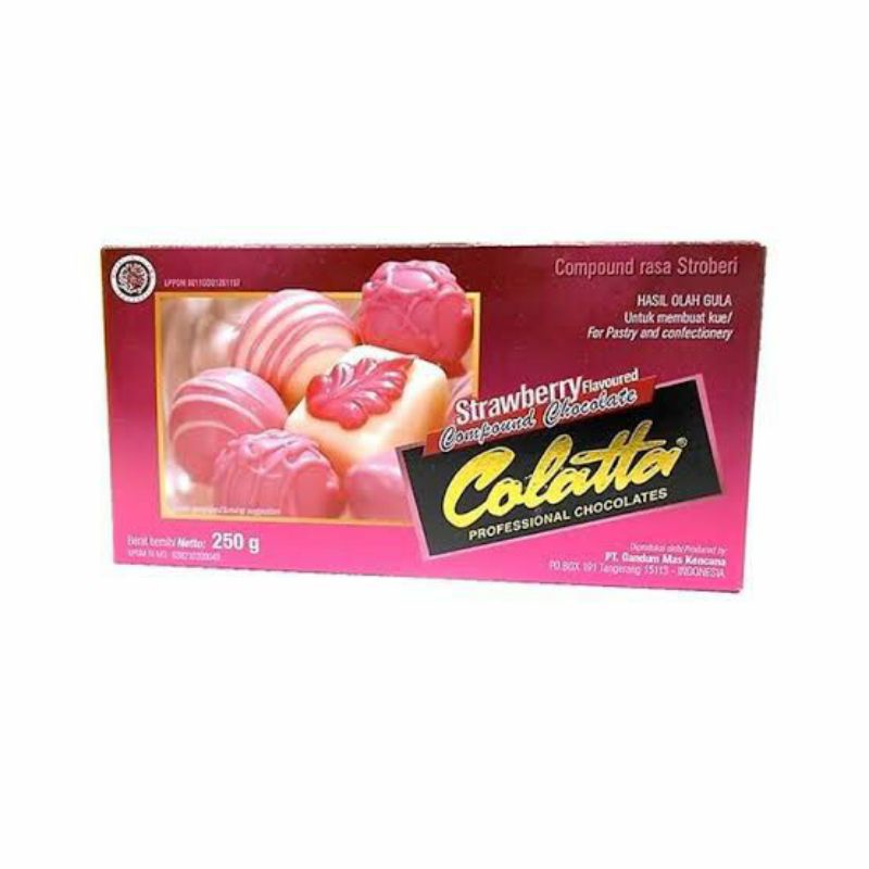 Colatta STRAWBERRY COMPOUND 250gr - Coklat Batang Pink