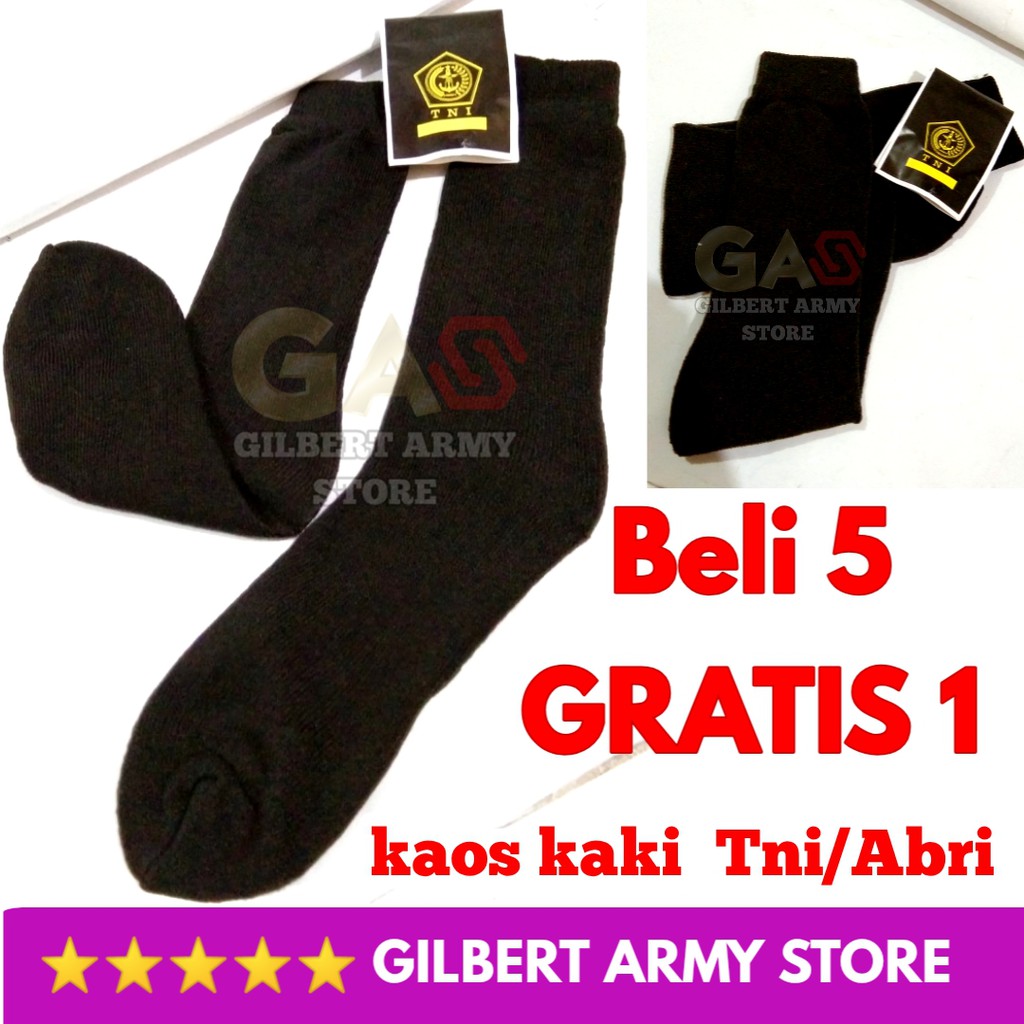 Grosir Kaos Kaki pdl Tni/Abri Murah GILBERT ARMY STORE  kaos kaki kerja polos hitam