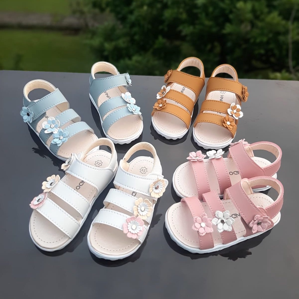 Sandal Tali Anak Perempuan TOKOERS SA04 - Motif Bunga - Kualitas Import