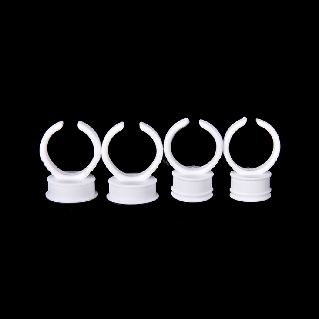 [OOID] 100Pcs Tattoo Permanent Eyelash Makeup Ink Cup Cap Finger Ring Holder ID