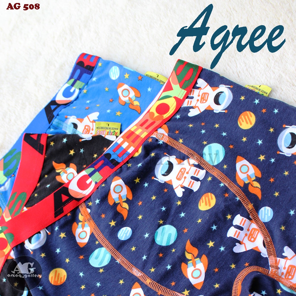 3pcs - Boxer Agree / Boxer Anak / Celana Dalam Anak / Agree Boys / Celana Boxer  / AG 508 / Agree Kids / Cd / Celana Dalam