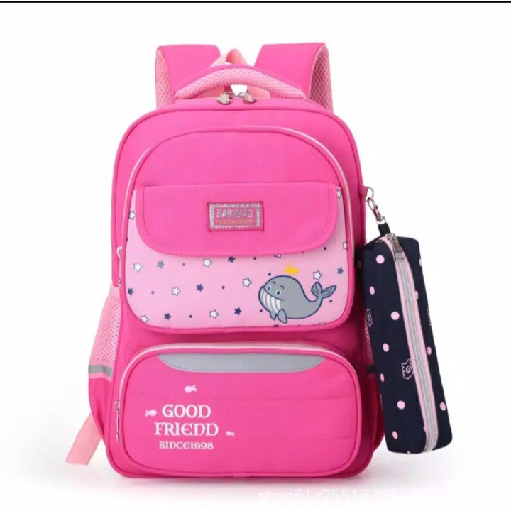 BPT_Tas Anak sekolah SD Baby Bag Tas Ransel Anak Sekolah Karakter perempuan Tas Karakter Paus-FANTA-BABY