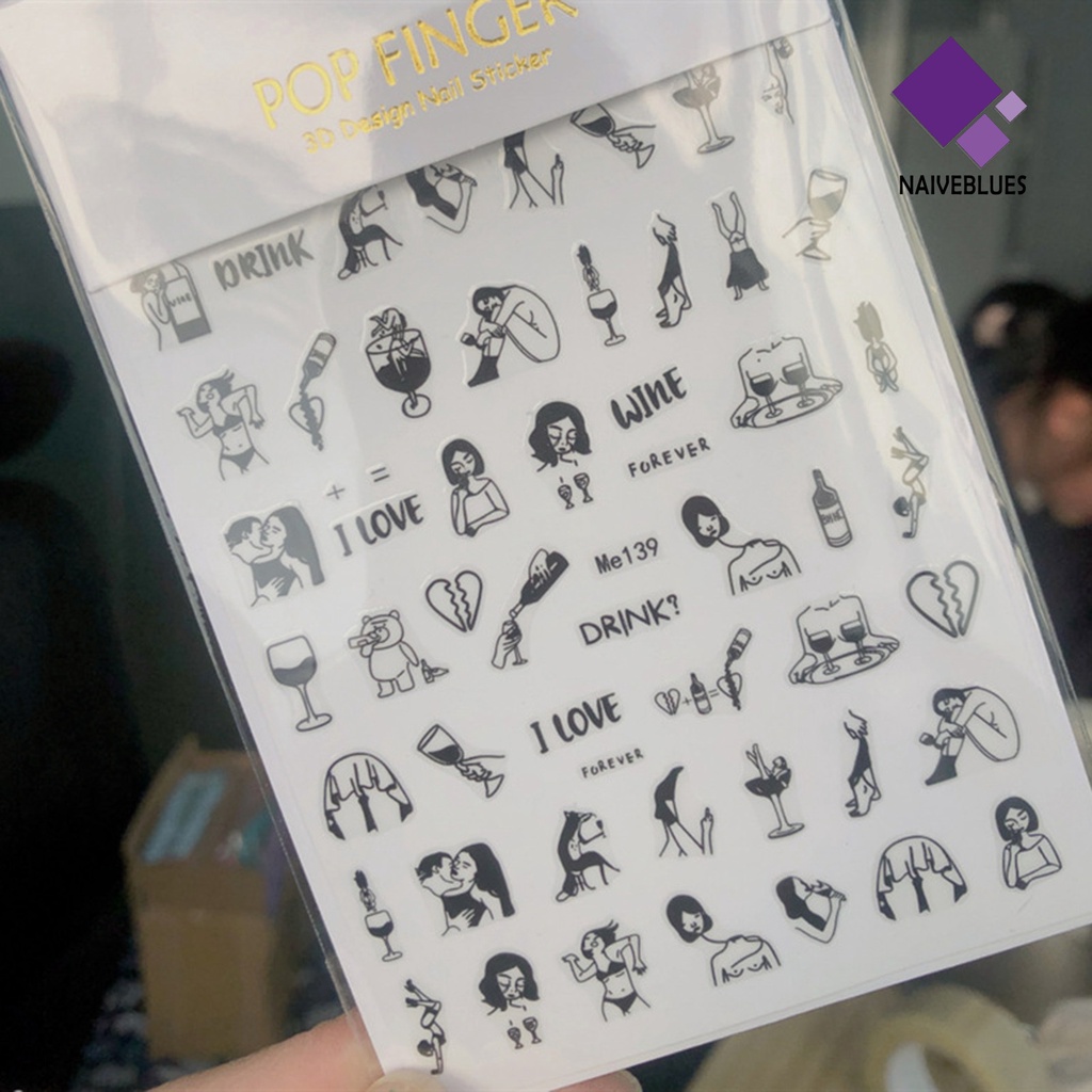 Naiveblue &gt; Stiker Kuku 10 Motif Sexy Untuk Nail Art / Manicure